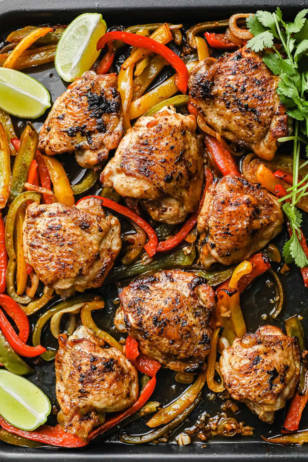 sheet pan chicken fajitas