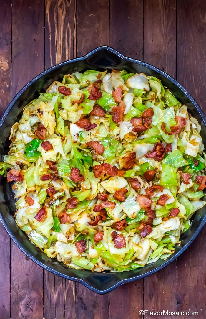 fried cabbage with bacon