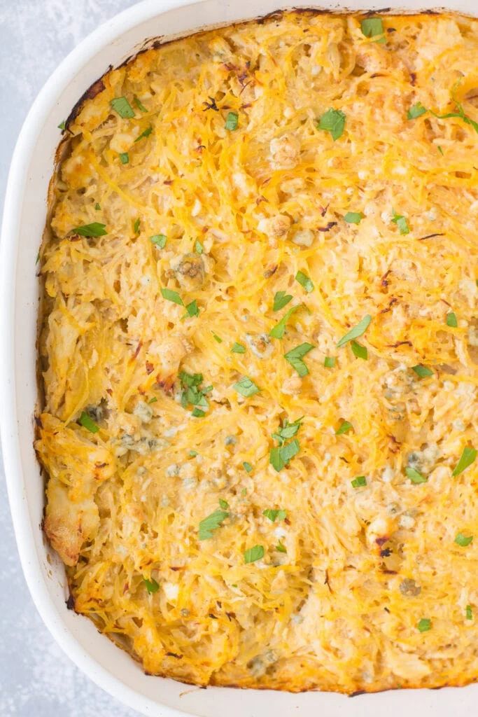 Buffalo Chicken Spaghetti Squash Casserole