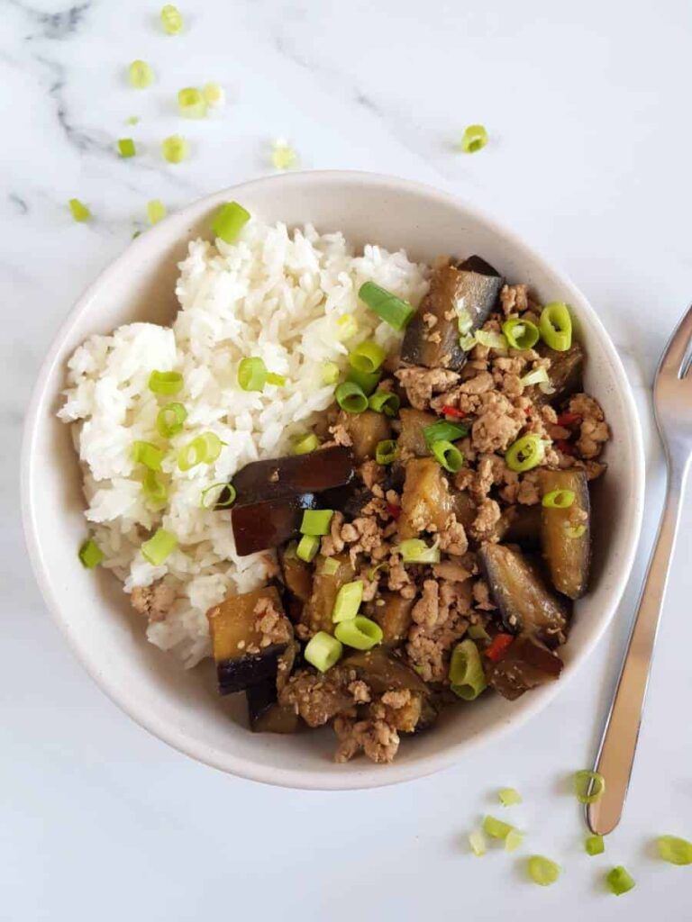 pork and eggplant skillet