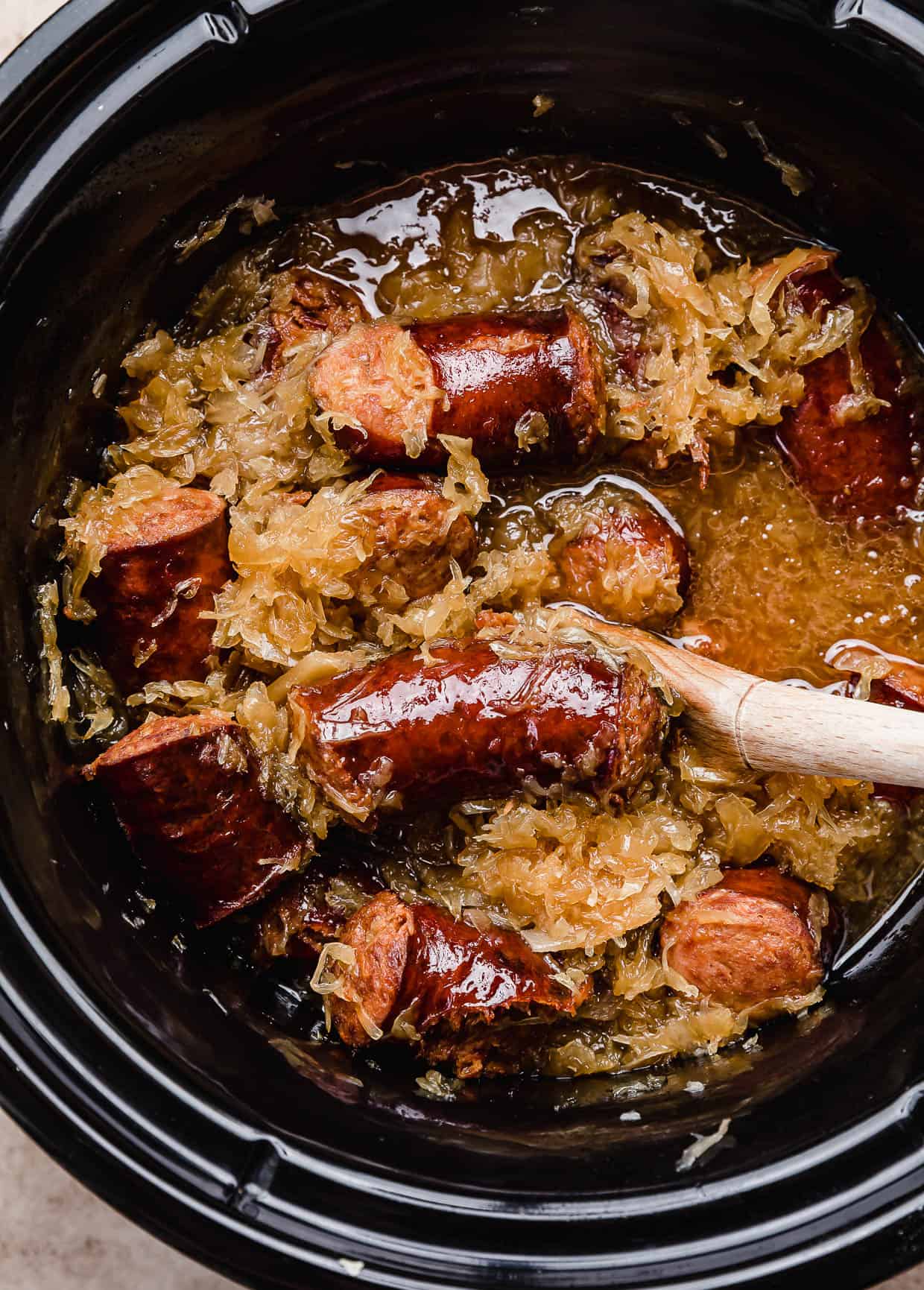 kielbasa and sauerkraut