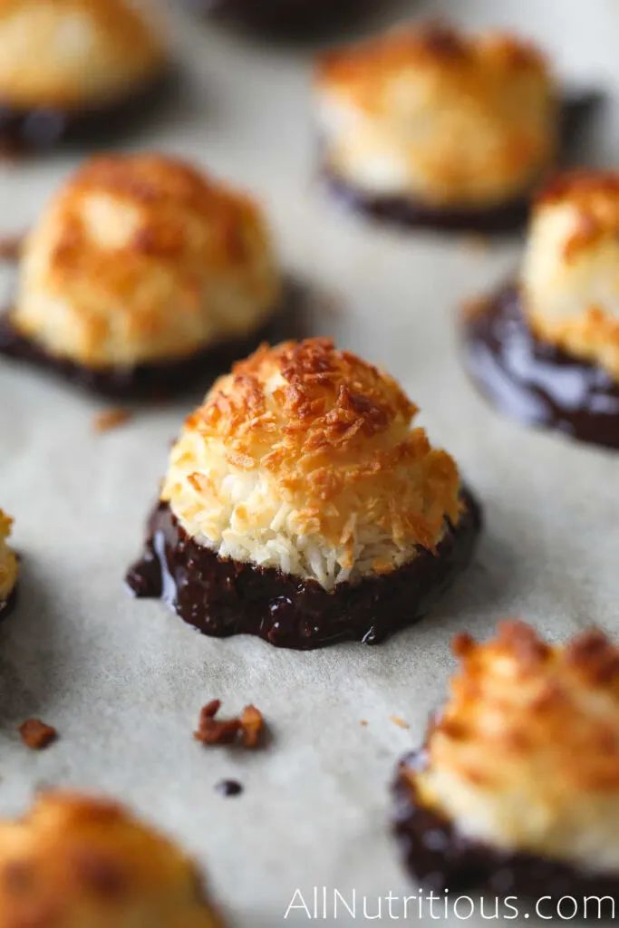 coconut macaroons with chocolate