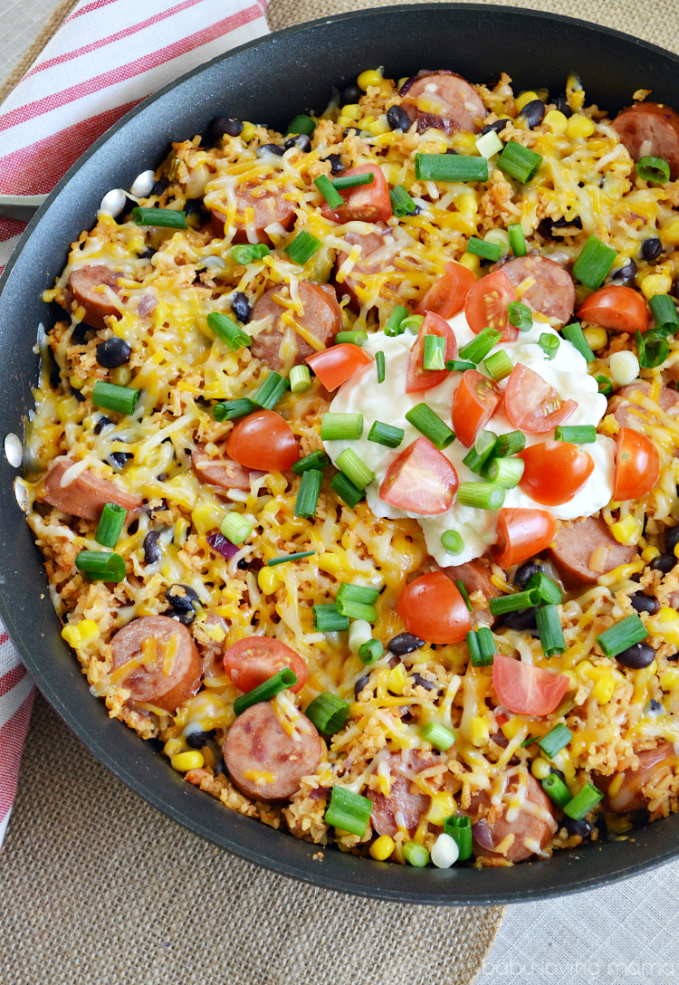 mexican rice sausage skillet