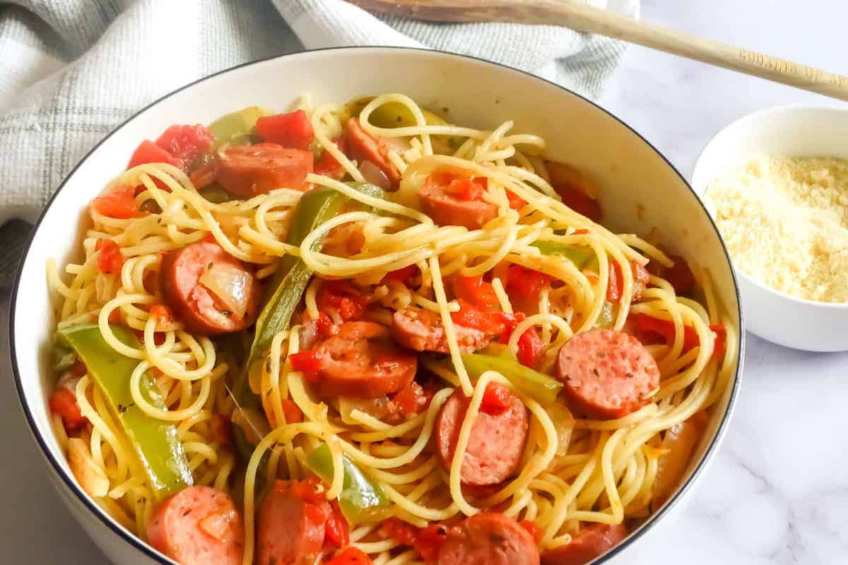 kielbasa and pepper pasta