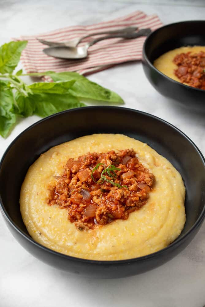 3 cheese polenta with italian sausage