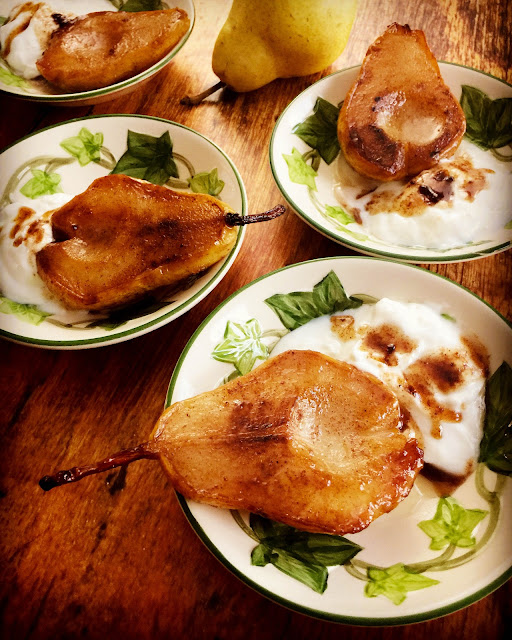 roasted cinnamon butter pears