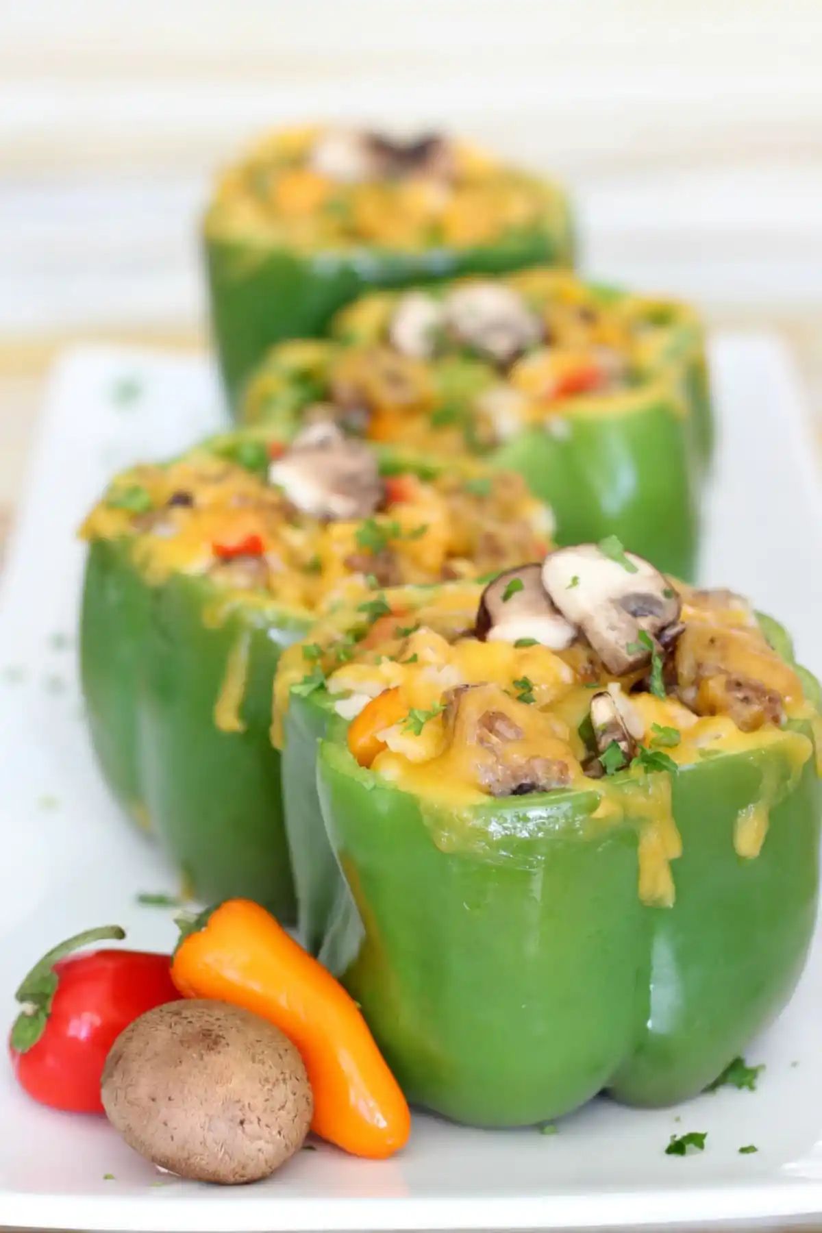 mushroom sausage stuffed bell pepper