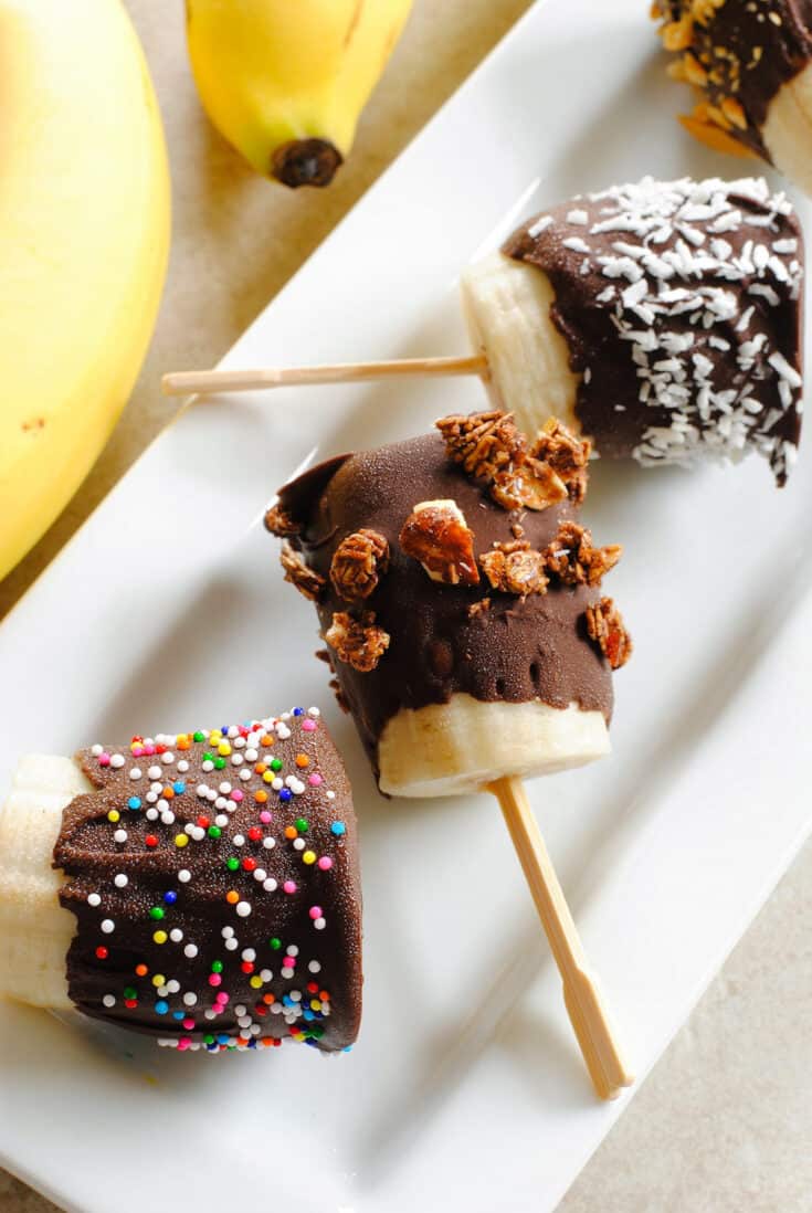 frozen chocolate banana bites