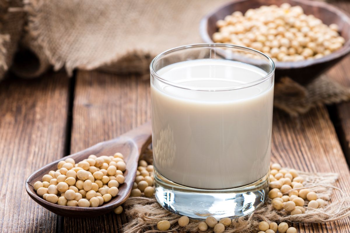 soy milk and olive oil