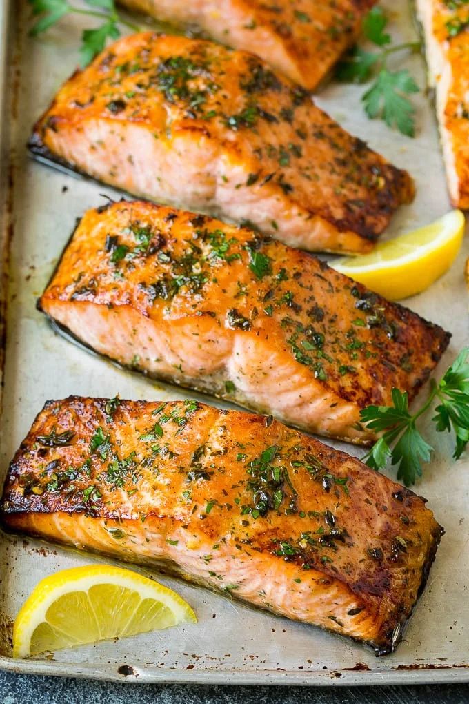 broiled salmon fillets