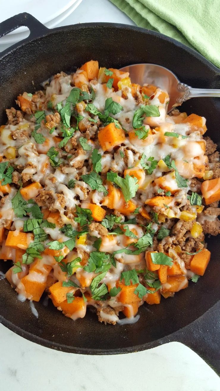 ground turkey sweet potato skillet