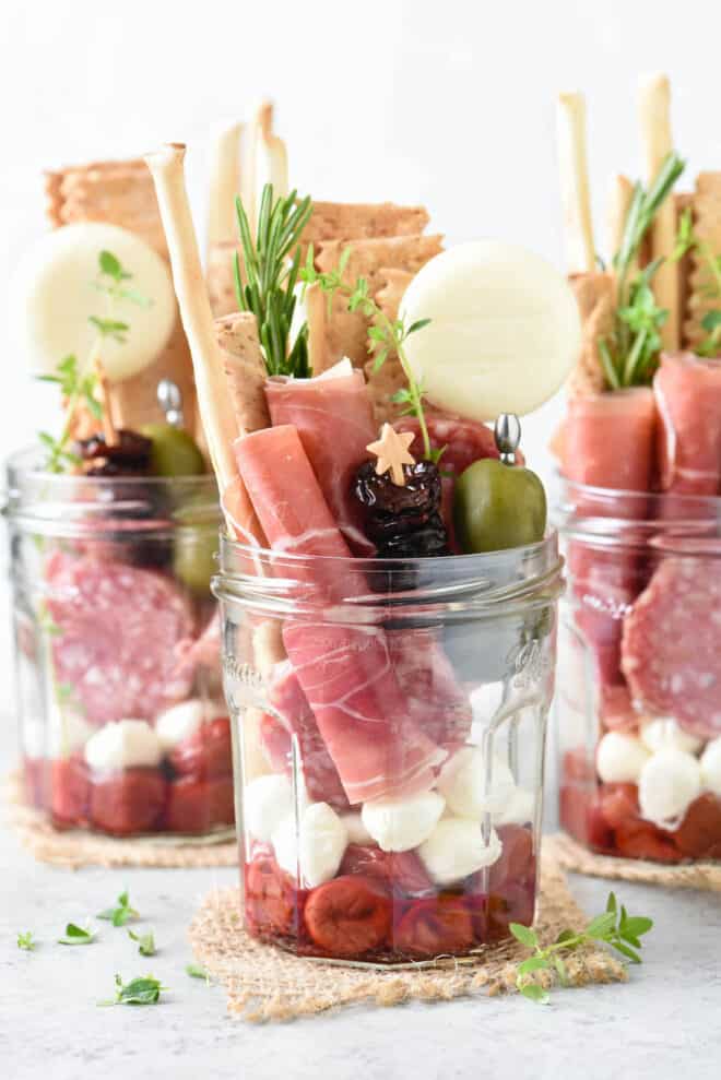 charcuterie with pickled cherries