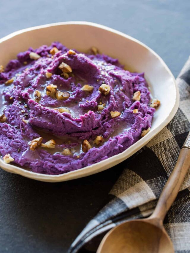 mashed purple sweet potato