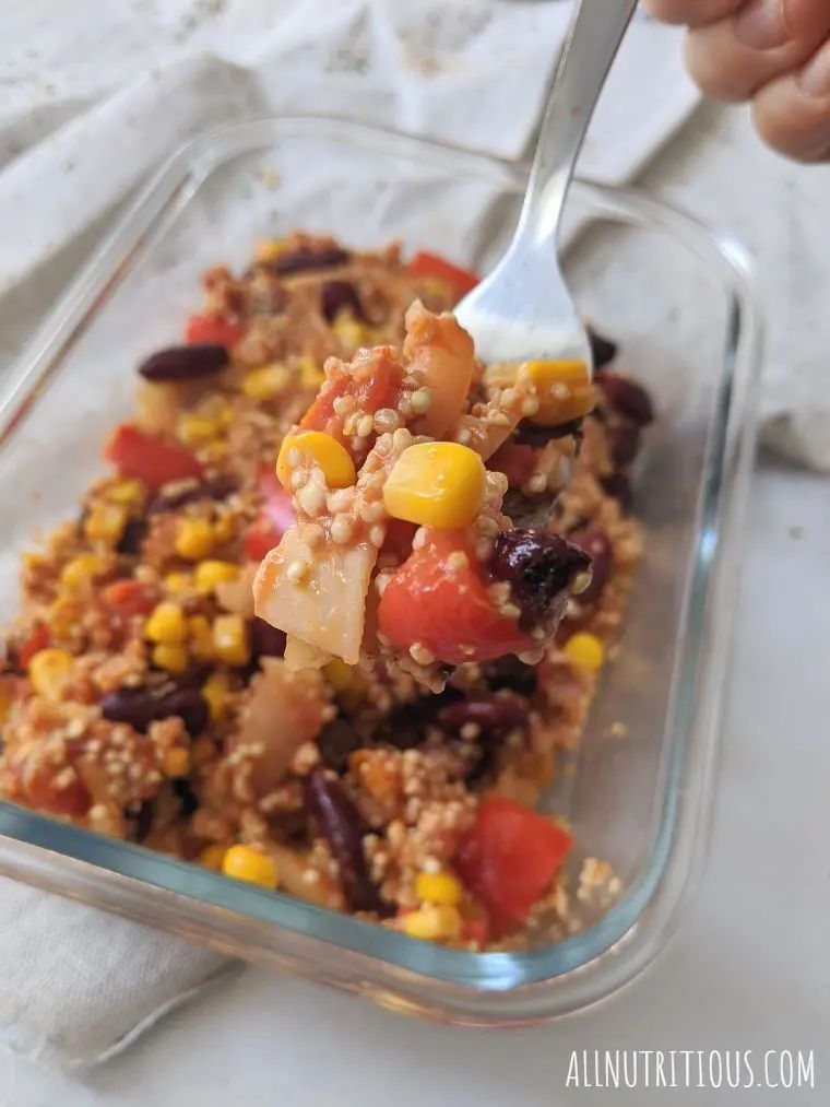 mexican red bean quinoa casserole