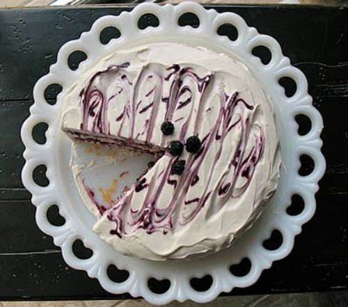 vanilla bean mulberry cake
