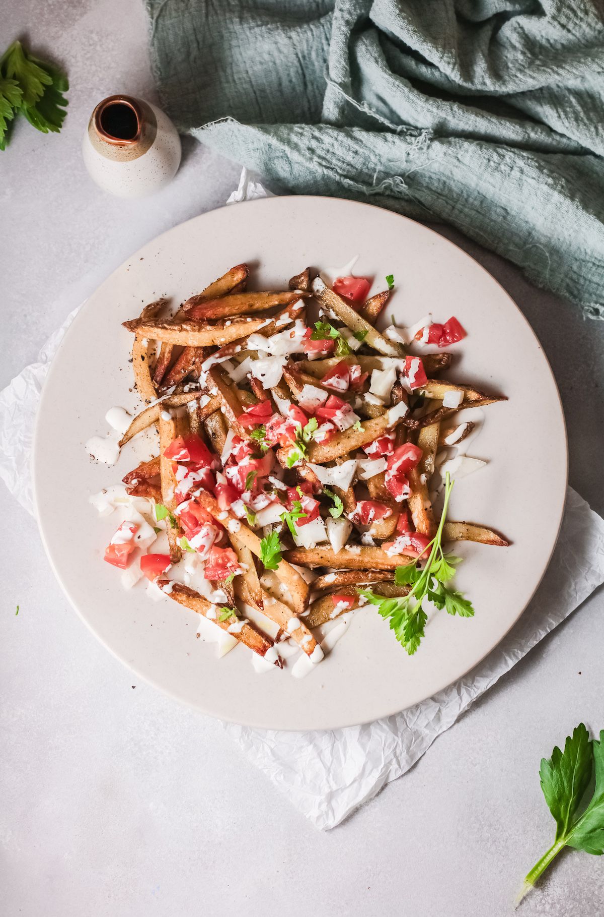 loaded greek fries