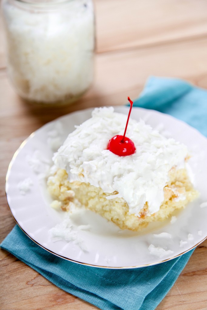 Pine Colada Poke Cake