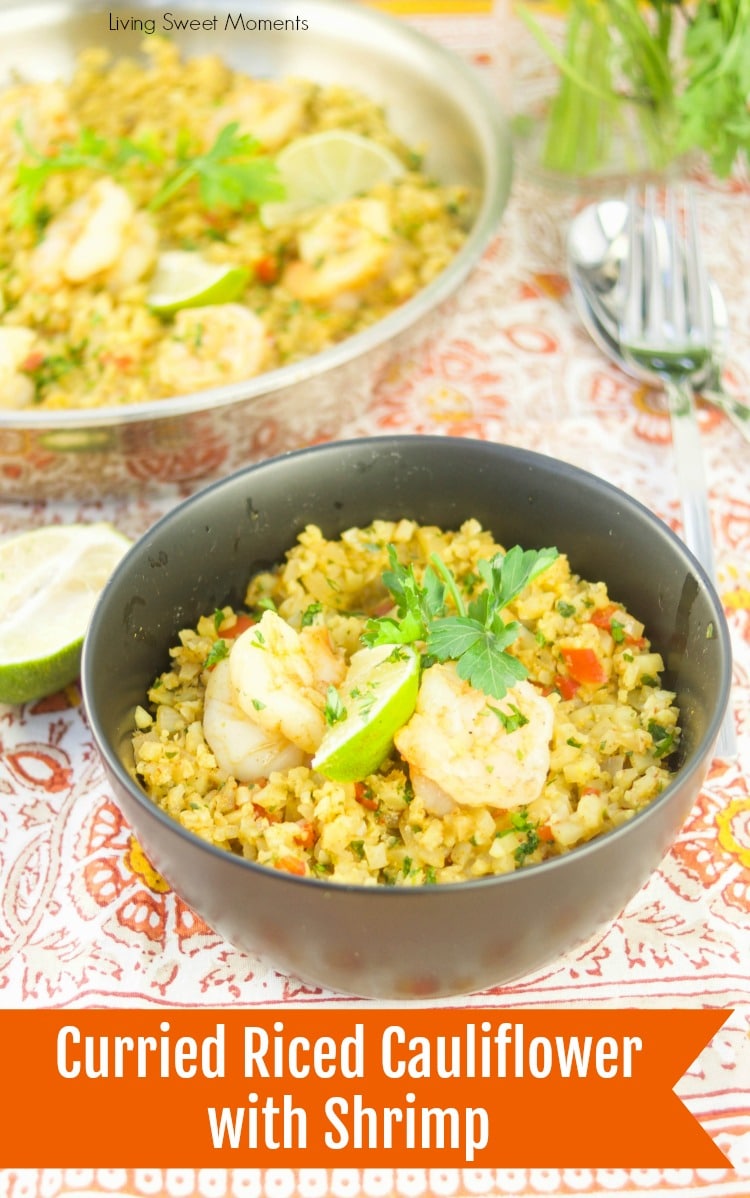 low carb curried rice cauliflower with shrimp