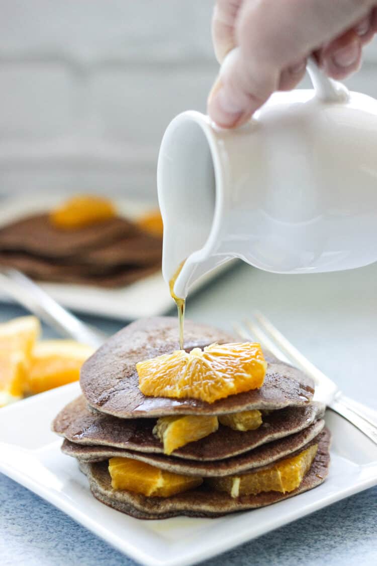 Orange cardamom buckwheat pancakes