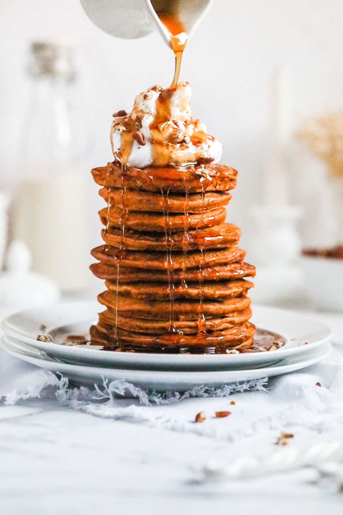 whole wheat pumpkin pancakes