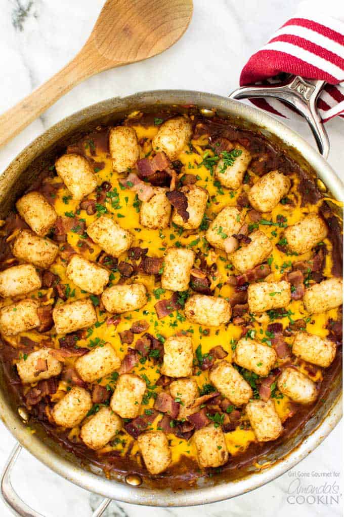 bbq chicken tater tot skillet