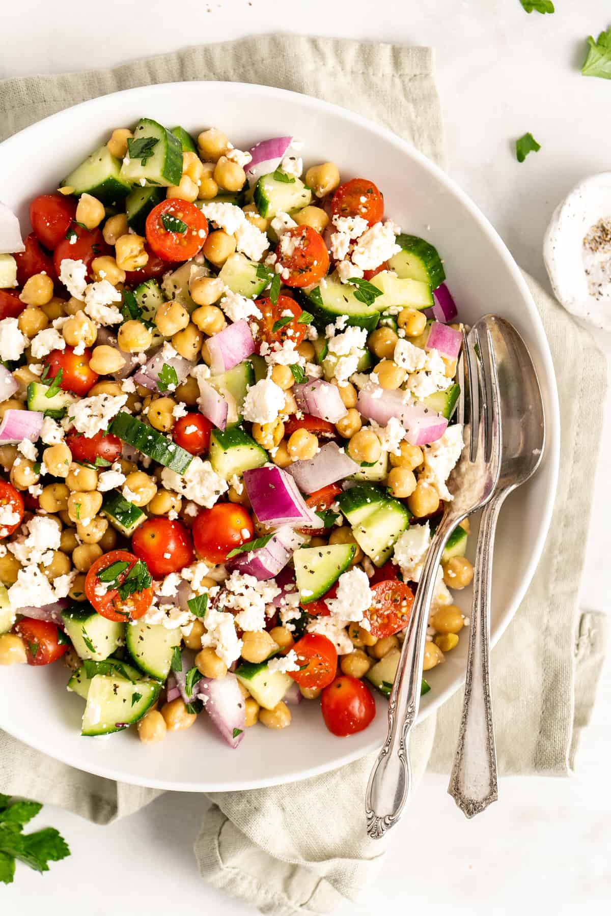 Mediterranean chickpea salad