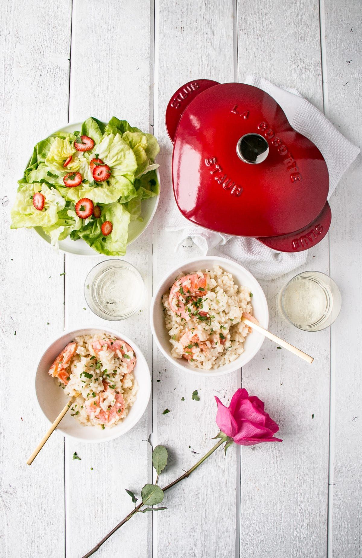 garlic butter prawn risotto