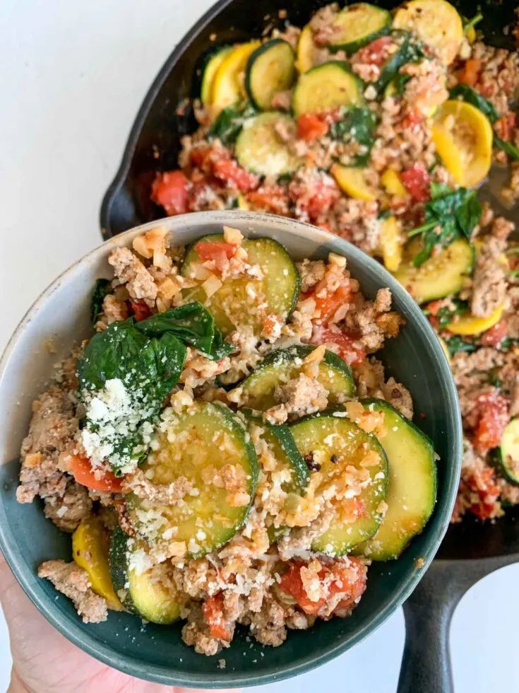 ground turkey skillet with vegetables