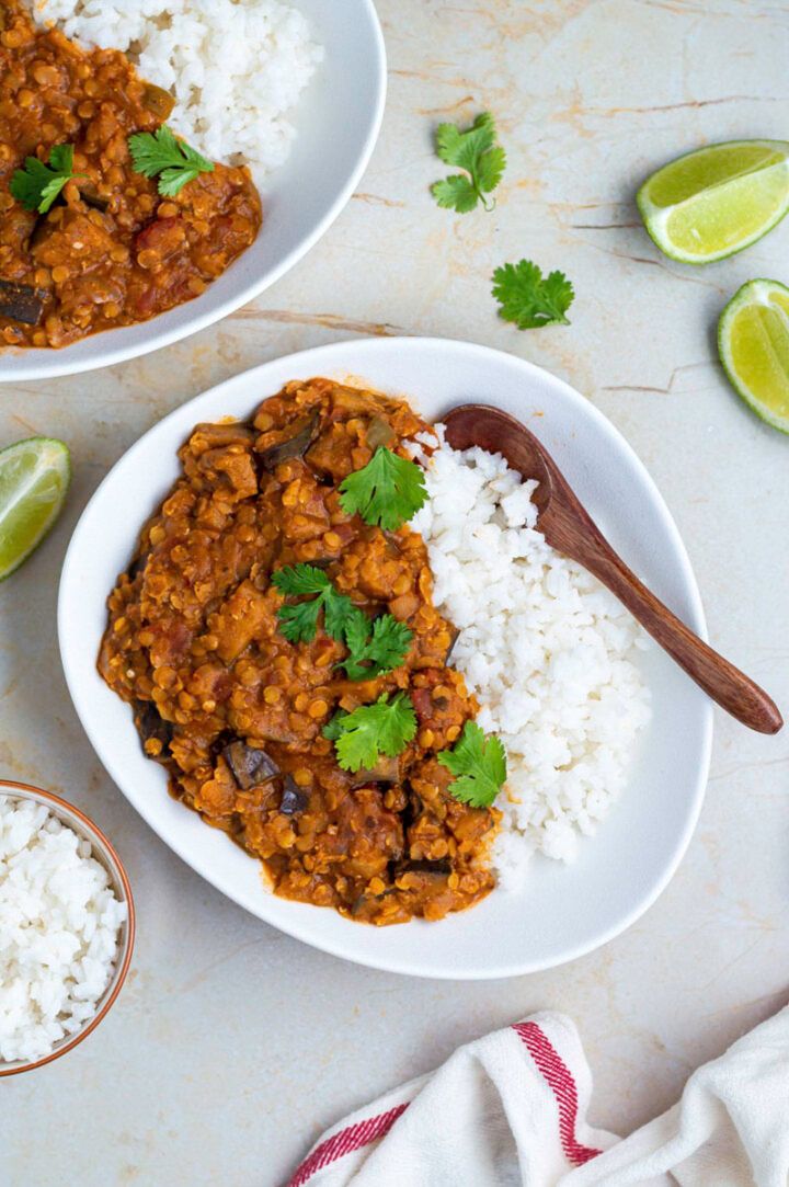 eggplant lentil curry