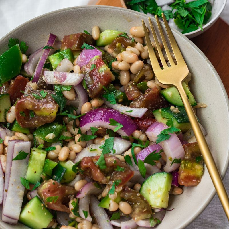 Greek white bean salad