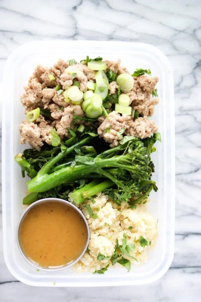 Ground turkey meal prep bowl