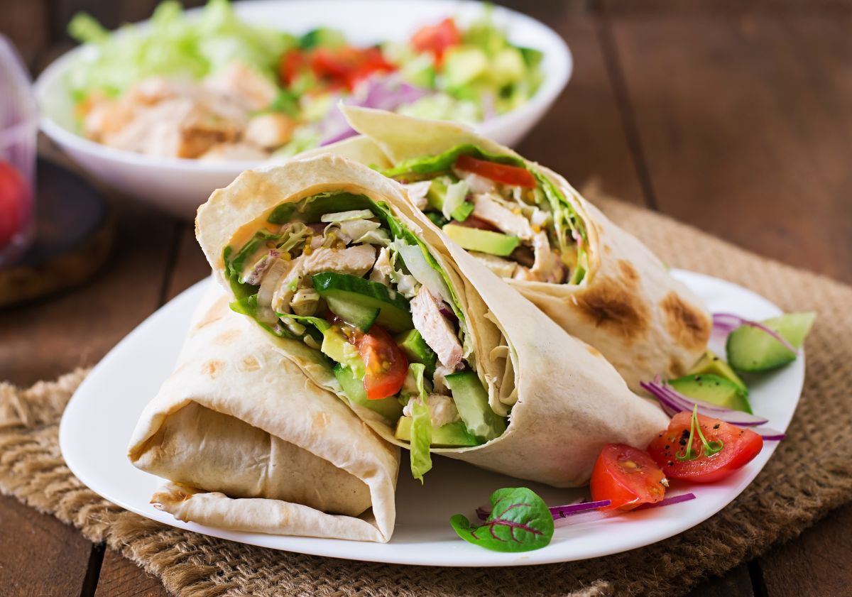 healthy chicken wrap