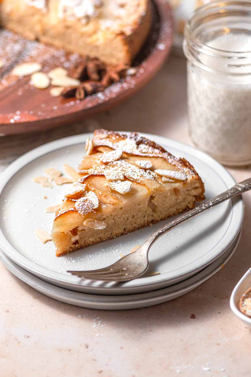 vegan Italian pear almond cake