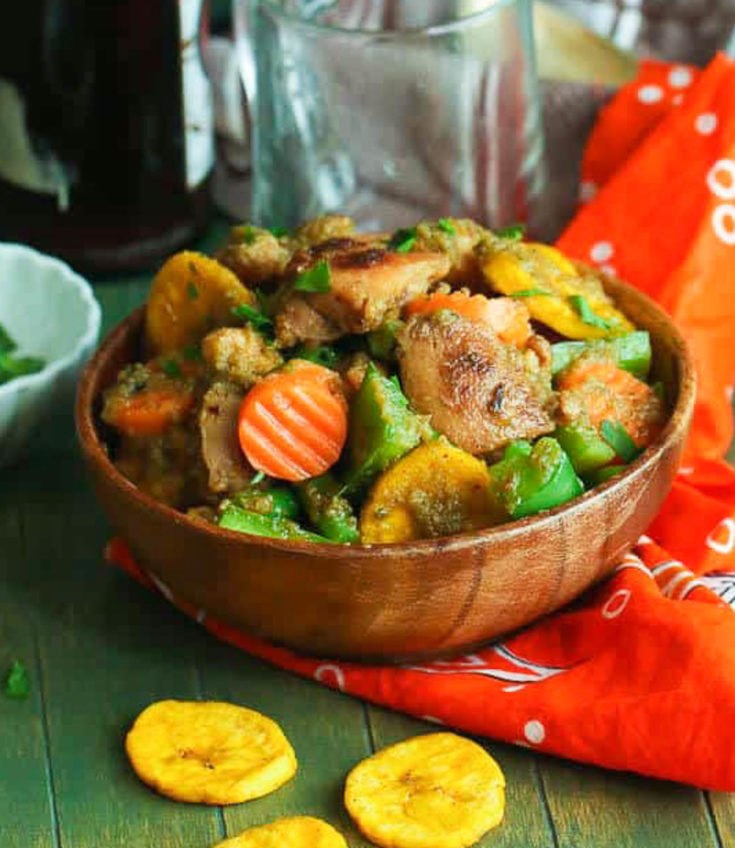 fried plantains with vegetables