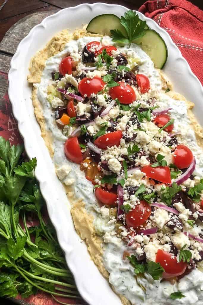 layered hummus dip