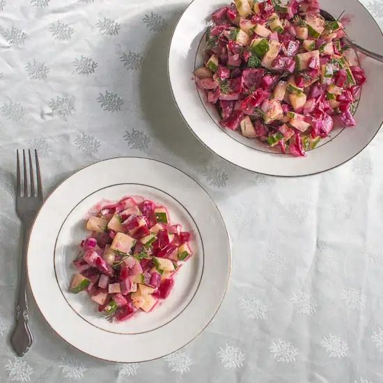 pickled beet and cucumber salad