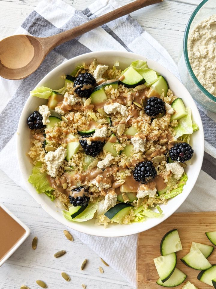 blackberry salad with cashew ricotta