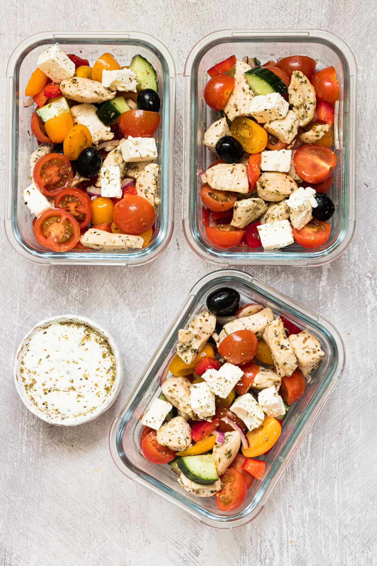 greek chicken meal prep bowls