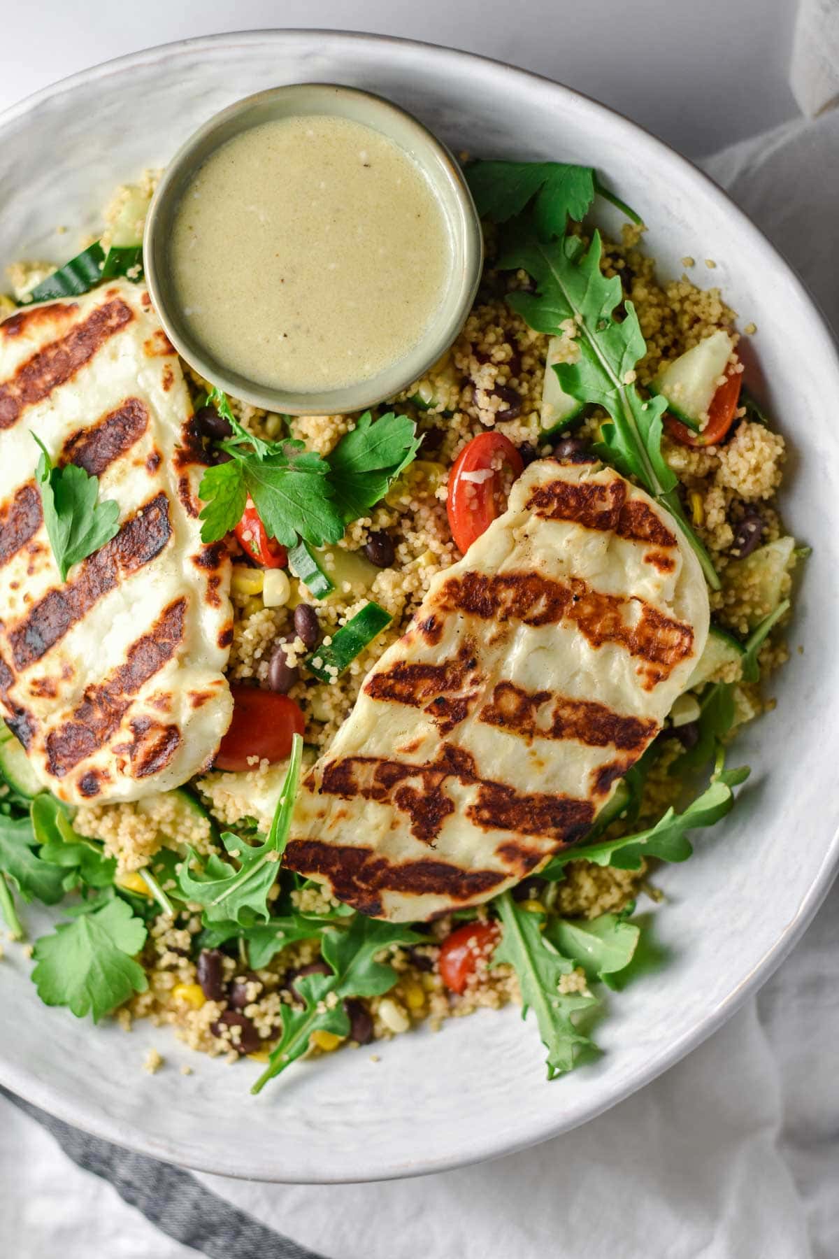 halloumi couscous salad