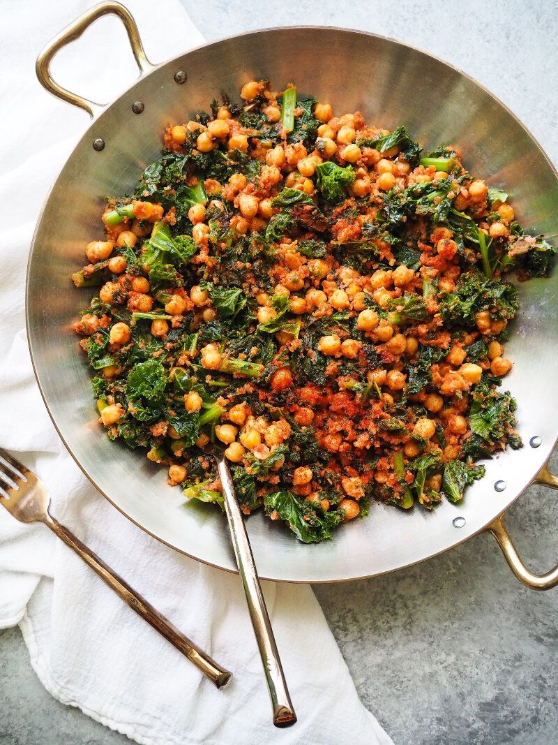 chickpeas and kale