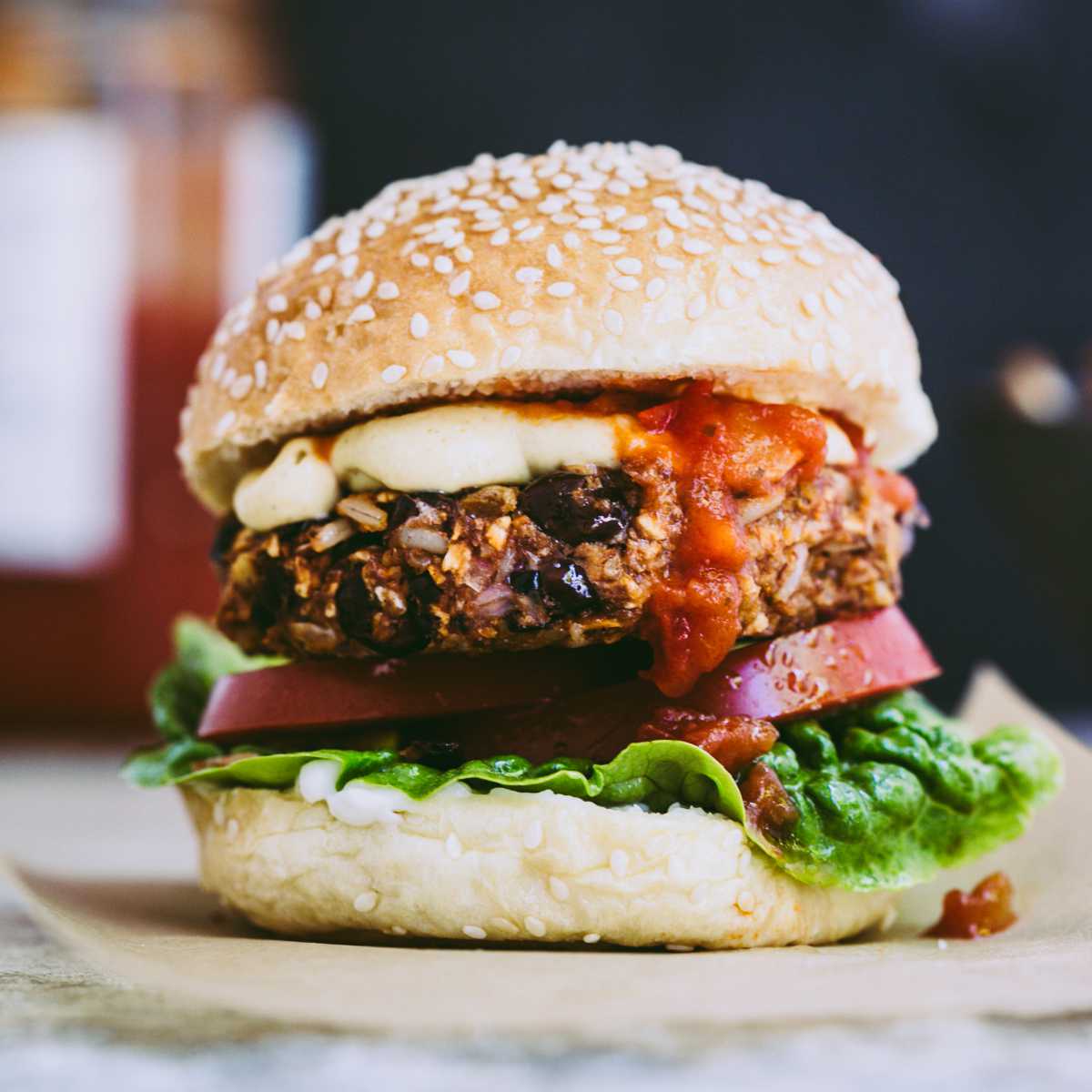 black bean lentil burger