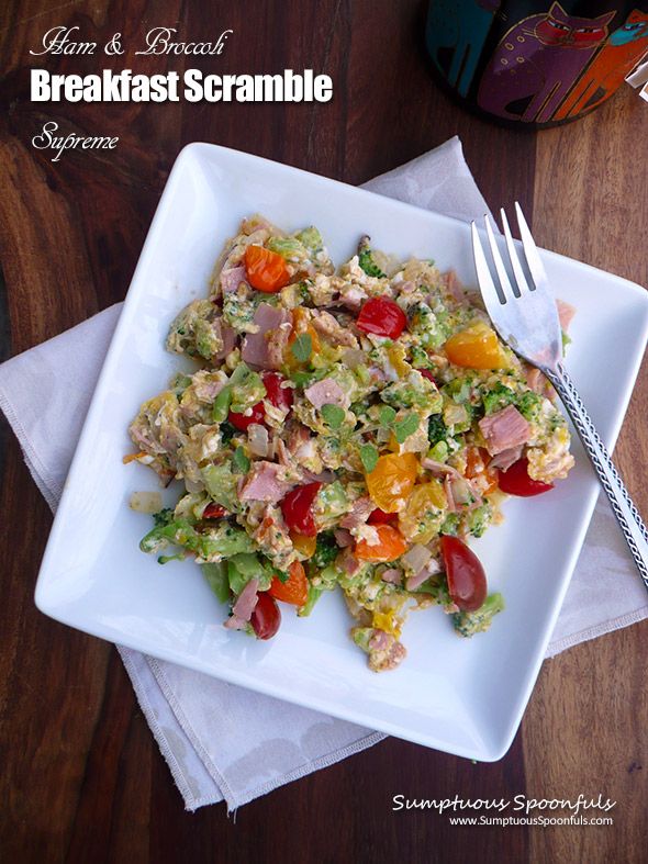 ham and broccoli breakfast scramble