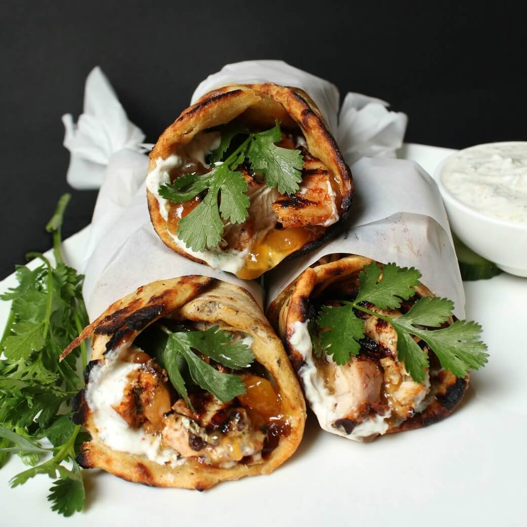 grilled tandoori chicken wrap