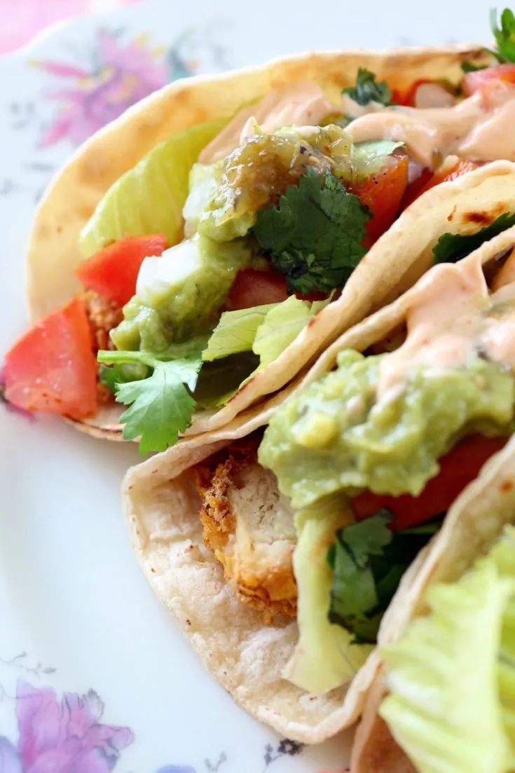 vegan fried chicken tacos