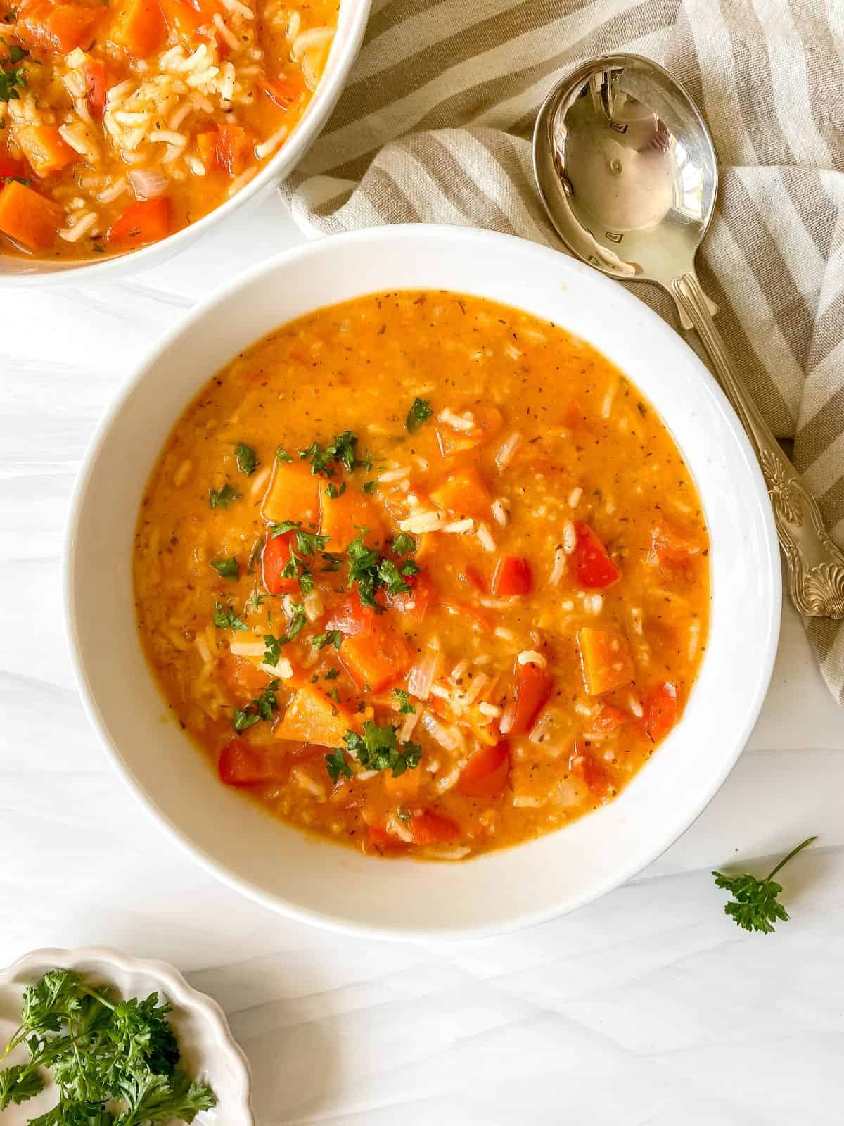 vegan stuffed pepper soup