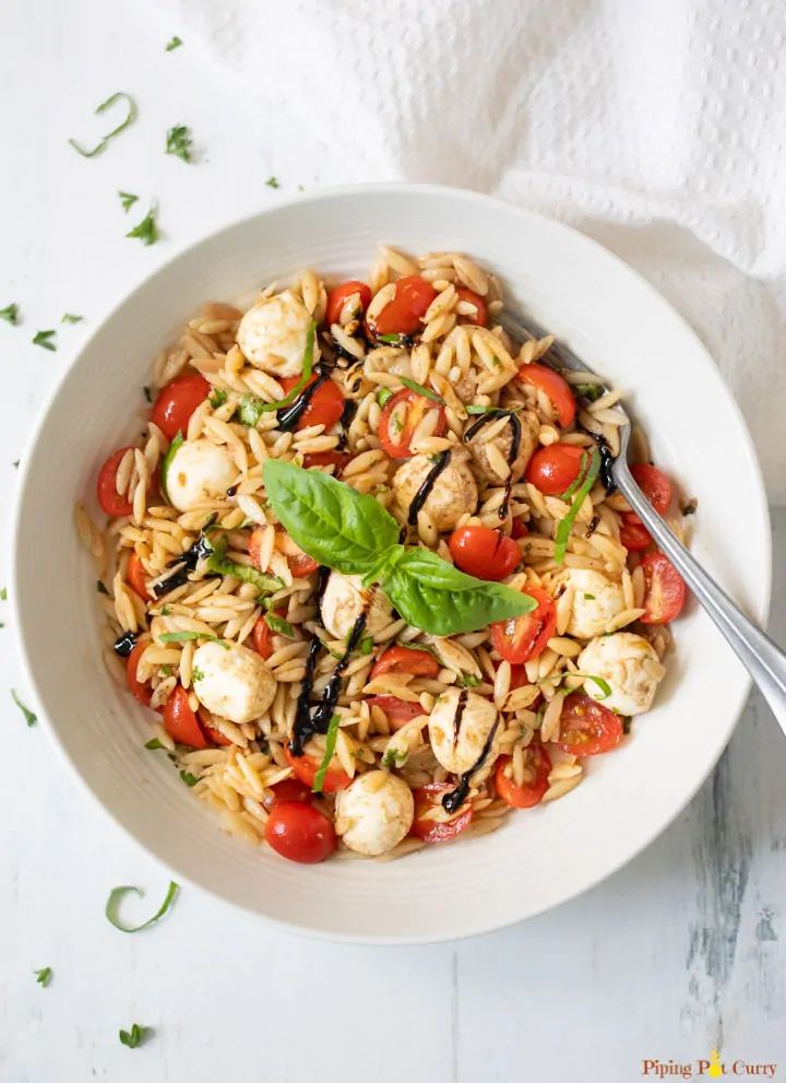 caprese orzo salad