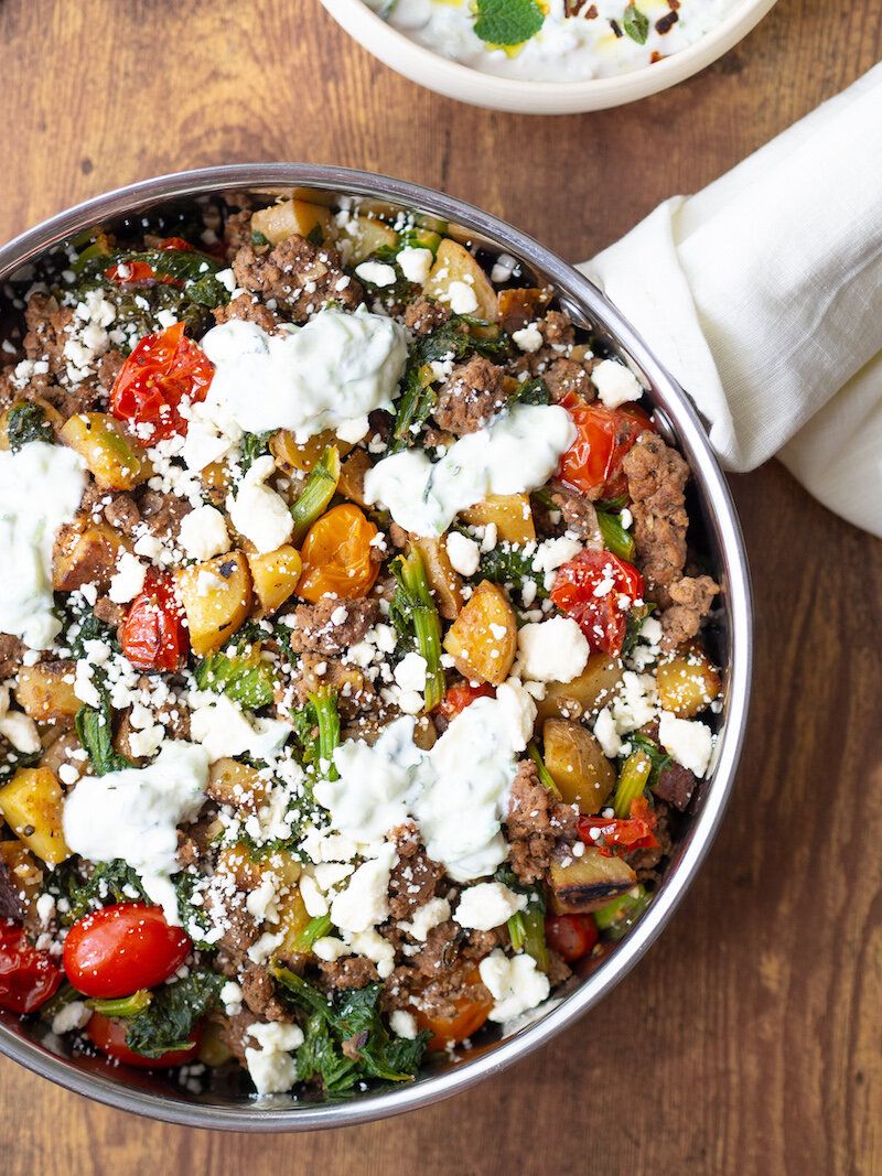 Greek lamb gyro skillet