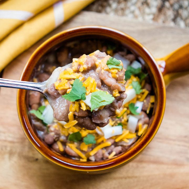 pinto beans over corn bread