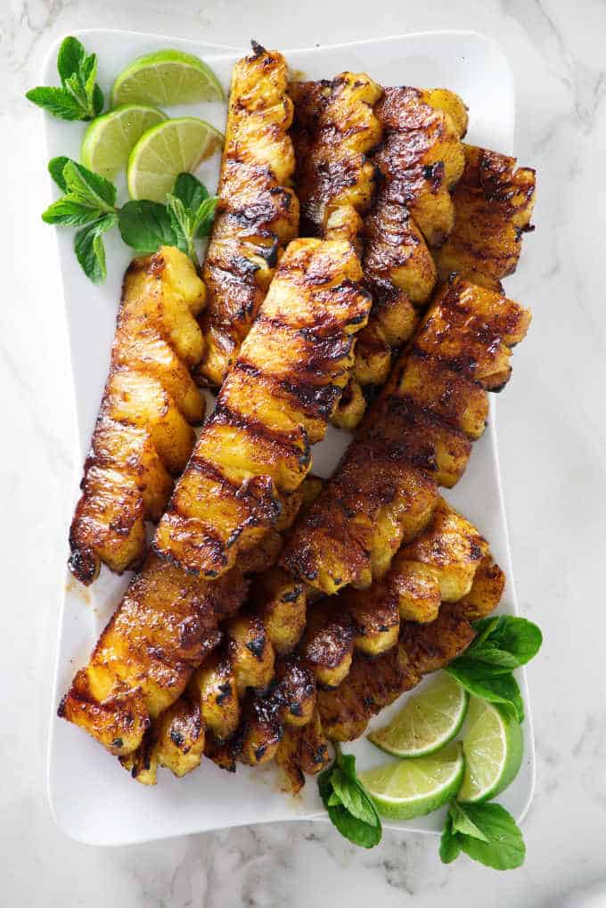 grilled pineapple with cinnamon sugar