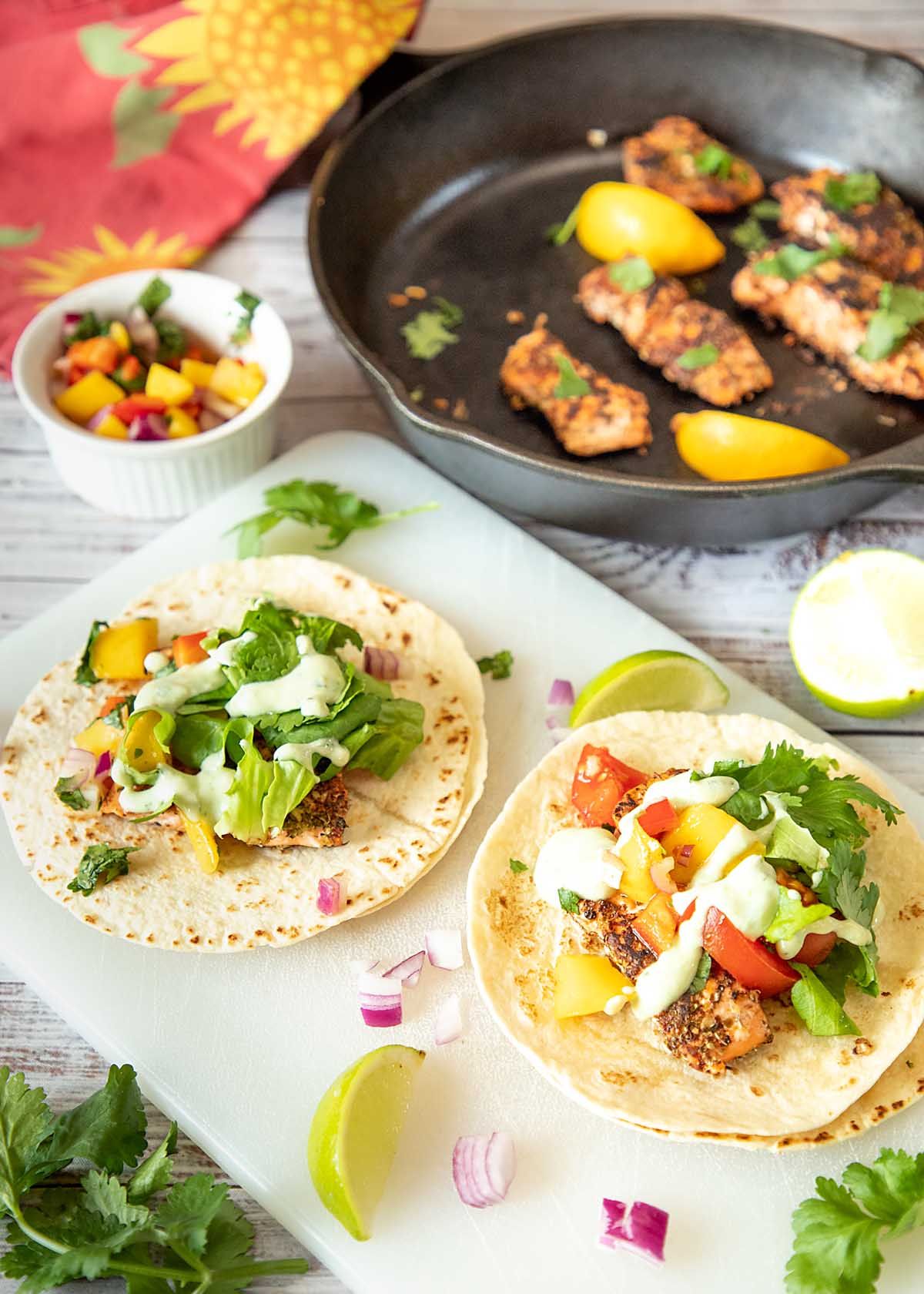 blackened salmon tacos